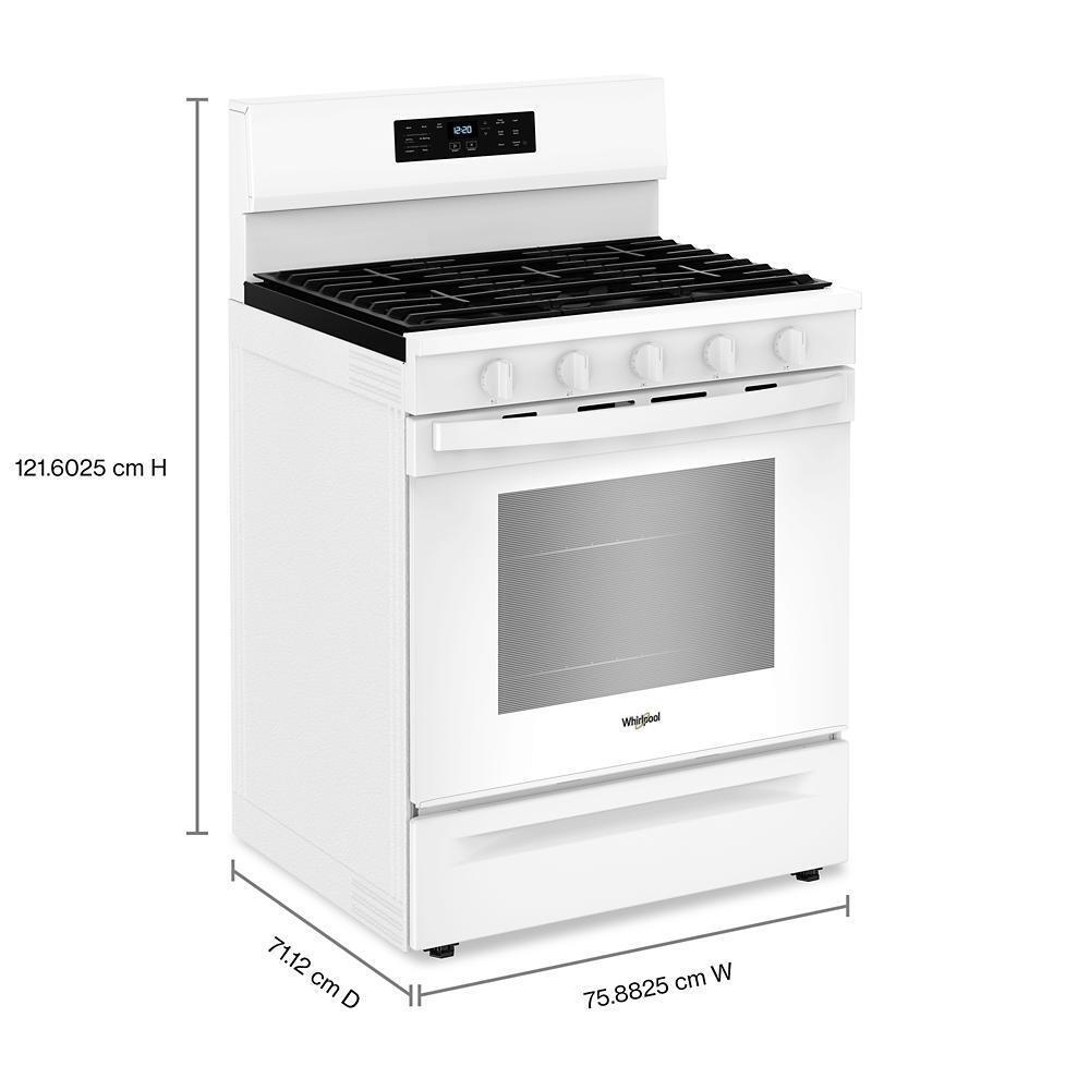 WHIRLPOOL WFGS5030RW 30-inch Gas Range With Air Fry and Air Baking, Self Cleaning, RAPID...