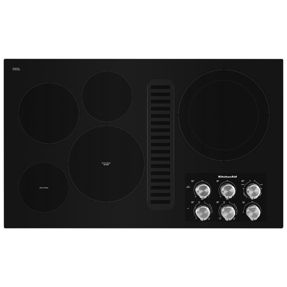 KITCHENAID KCED606GBL KitchenAid 36"" Electric Downdraft Cooktop With 5 Elements - Black