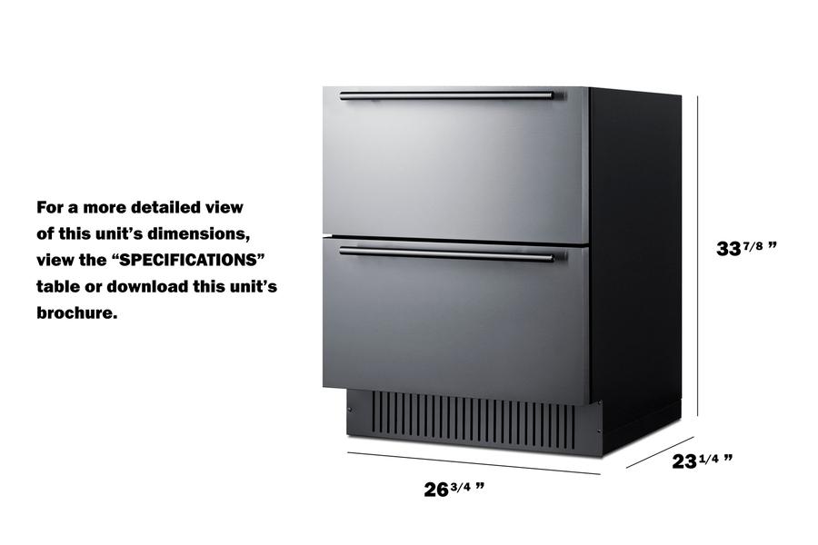 SUMMIT SPR275OS2D Summit 27"" Wide 2-drawer All-refrigerator