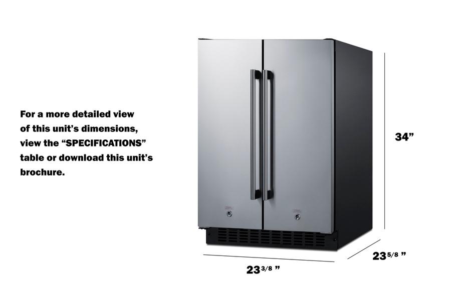 SUMMIT FFRF24SS Summit 24"" Wide Built-in Refrigerator-freezer
