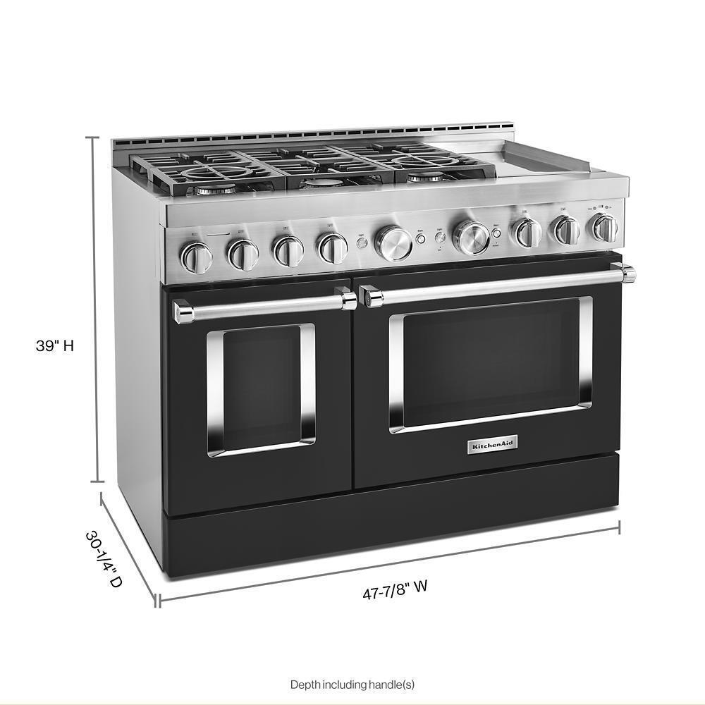 KITCHENAID KFGC558JBK Kitchenaid 48'' Smart Commercial-style Gas Range With Griddle IM...