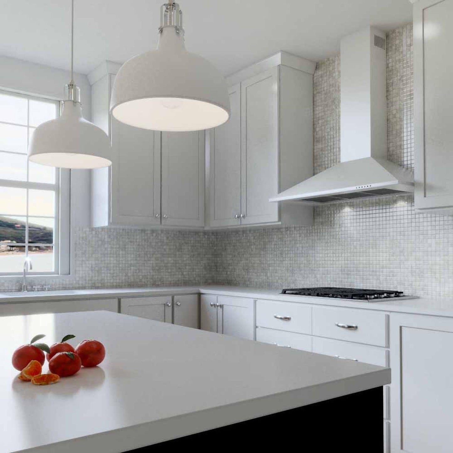 XO APPLIANCE XOB36WC 36"" 600/395 Cfm Italian Made Wall Mount Chimney Range Hood White