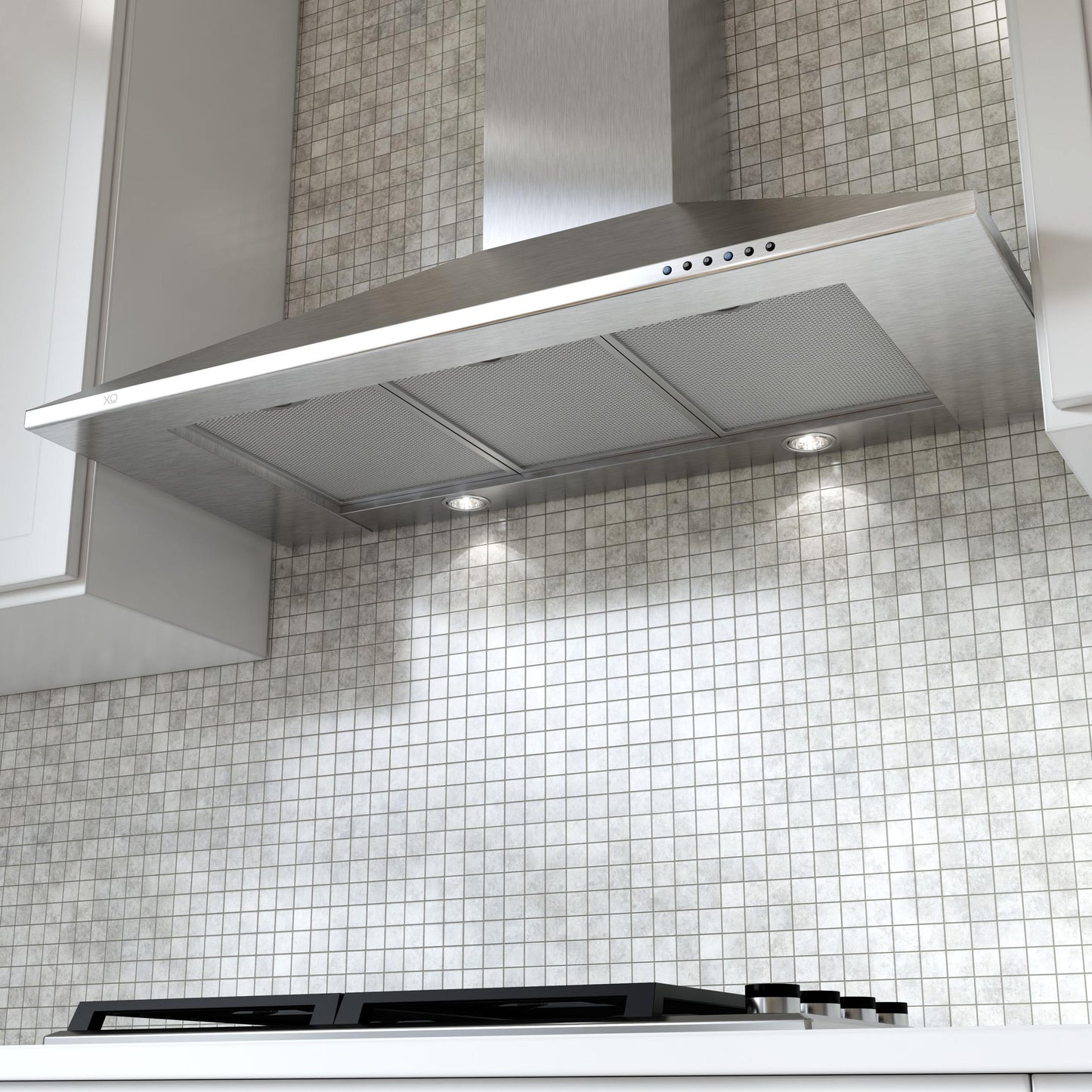 XO APPLIANCE XOB42SC 42"" 600/395 Cfm Italian Made Wall Mount Chimney Range Hood Stainless