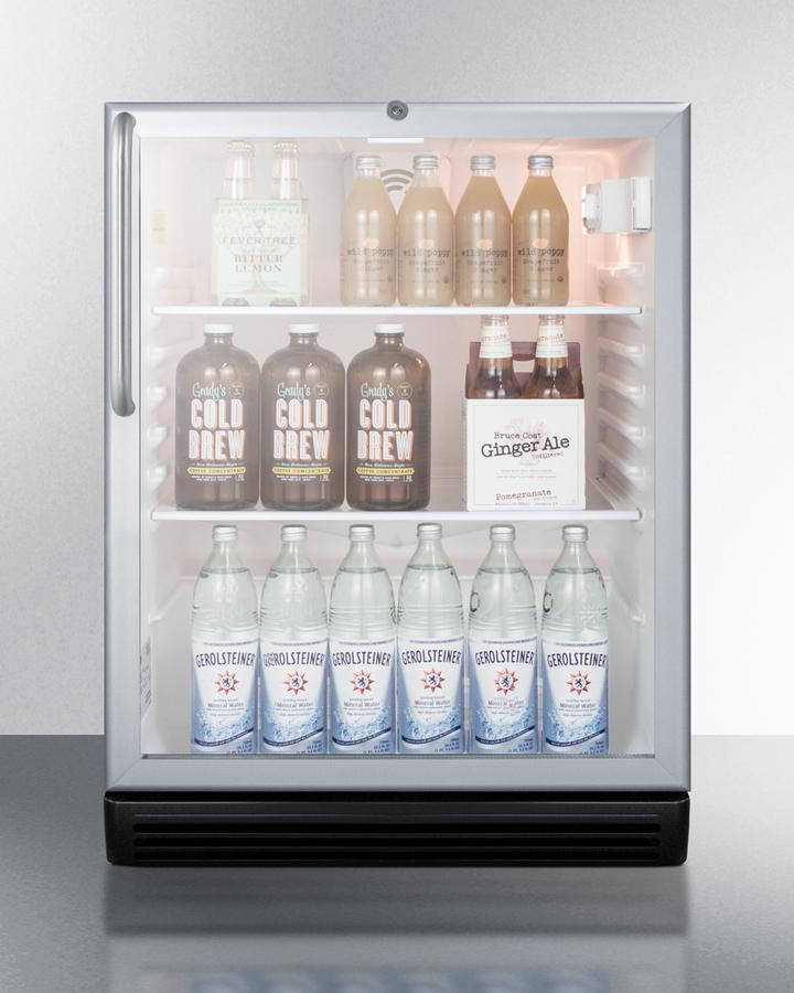 SUMMIT SCR600BGLCSS Commercially Listed 5.5 CU.FT. Built-in Undercounter Beverage CENTE...