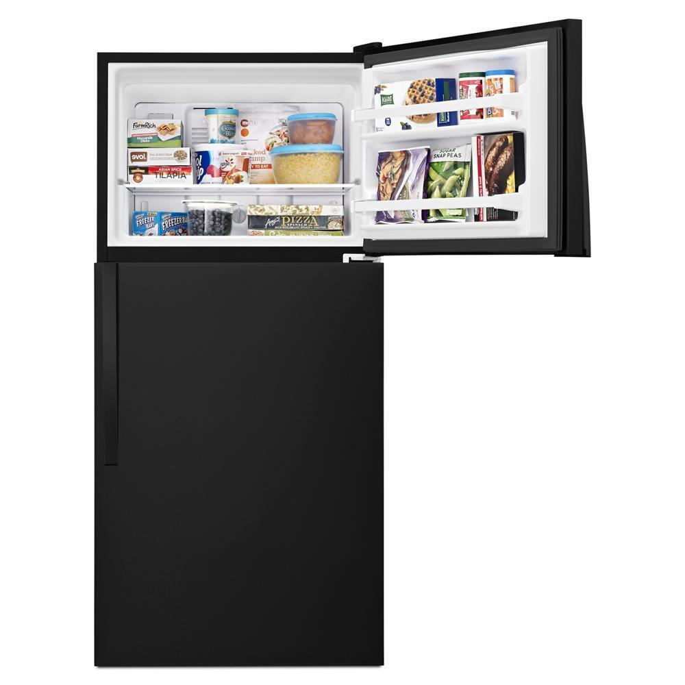 WHIRLPOOL WRT318FZDB Black Whirlpool 30"" Wide Top-freezer Refrigerator With FLEXI-SLI...