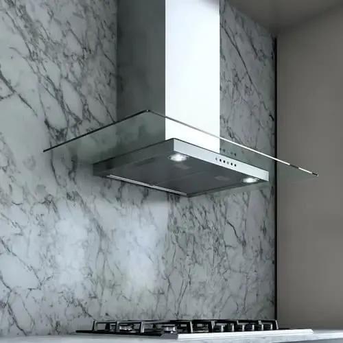 XO APPLIANCE XOQ30GC XO Appliance 30"" 600/395 Cfm Wall Chimney Hood Stainless/glass