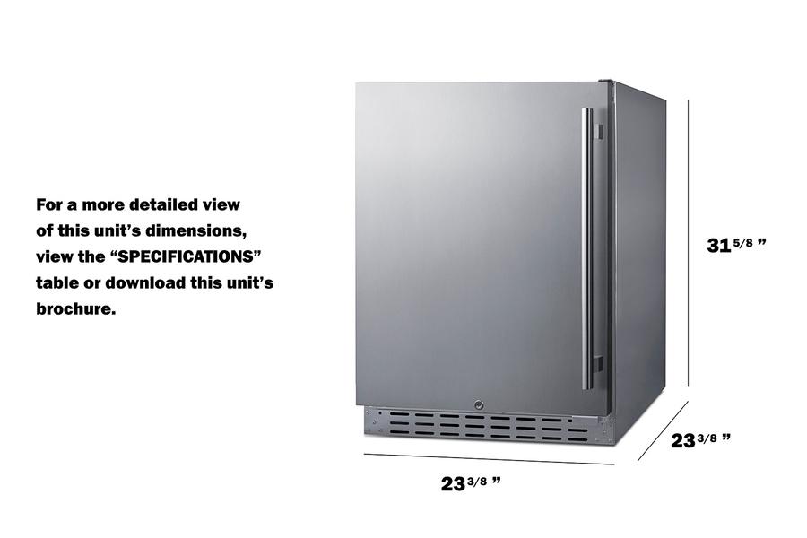 SUMMIT AL55OSCSSLHD Summit 24"" Built-in Outdoor Refrigerator, Ada Compliant