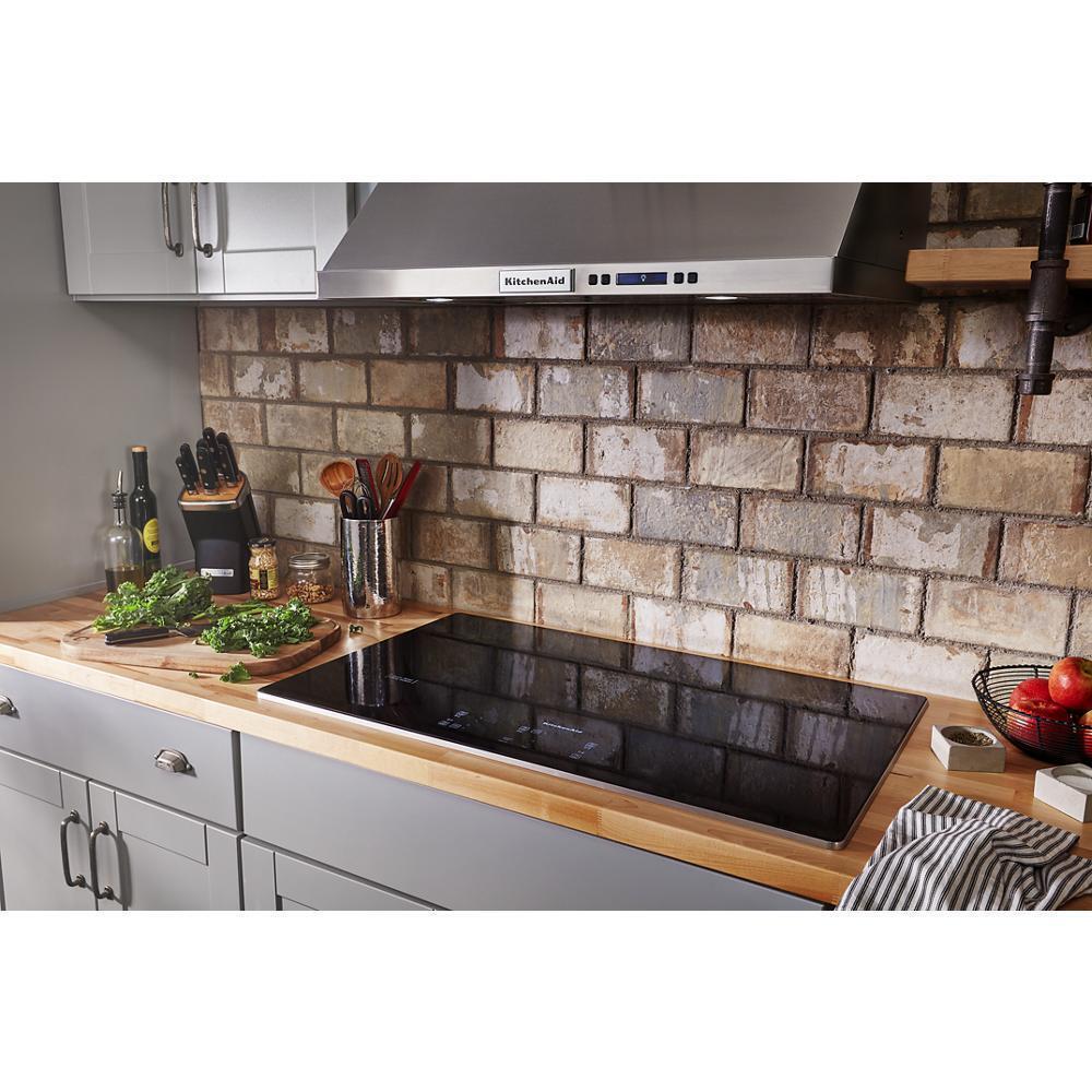 KITCHENAID KCES956KSS 36"" Electric Cooktop With 5 Elements and Touch-activated Controls