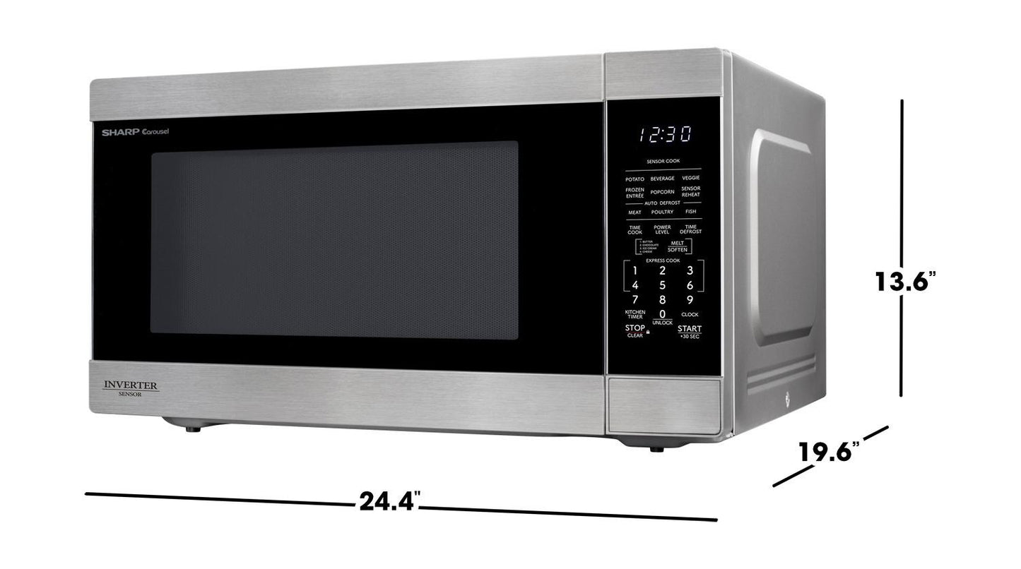 SHARP SMC2266KS Sharp 2.2 Cu. Ft. 1200w Stainless Steel Countertop Microwave Oven W...
