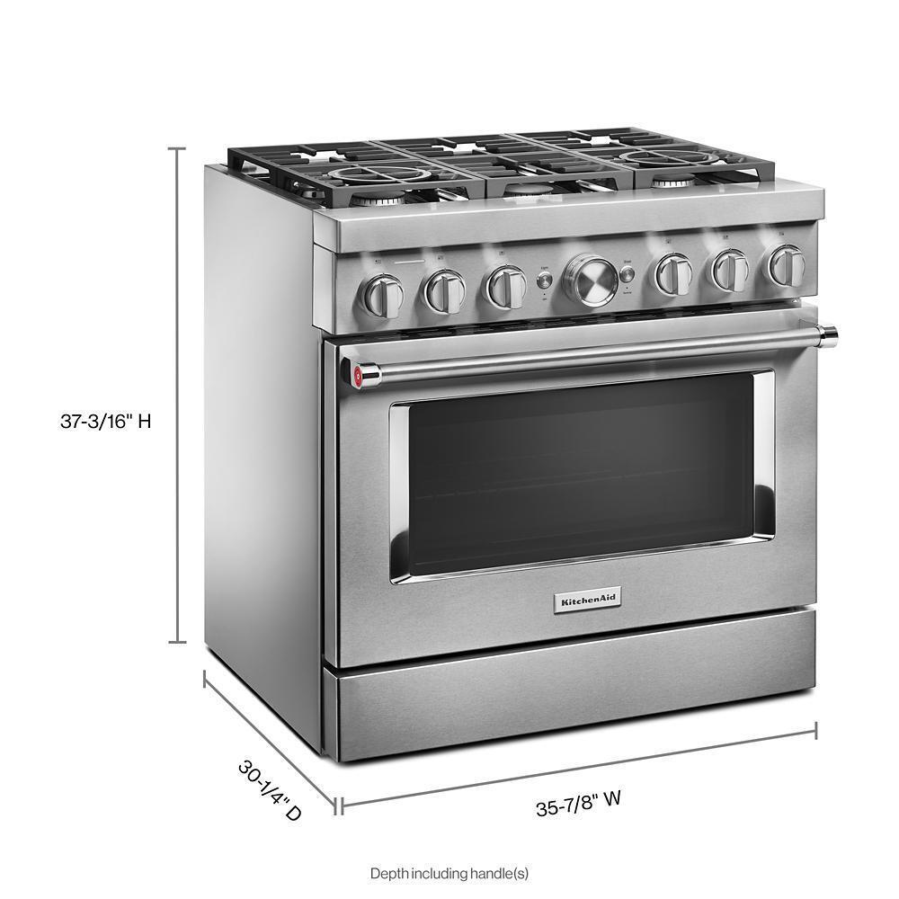 KITCHENAID KFDC506JSS Kitchenaid 36'' Smart Commercial-style Dual Fuel Range With 6 BU...
