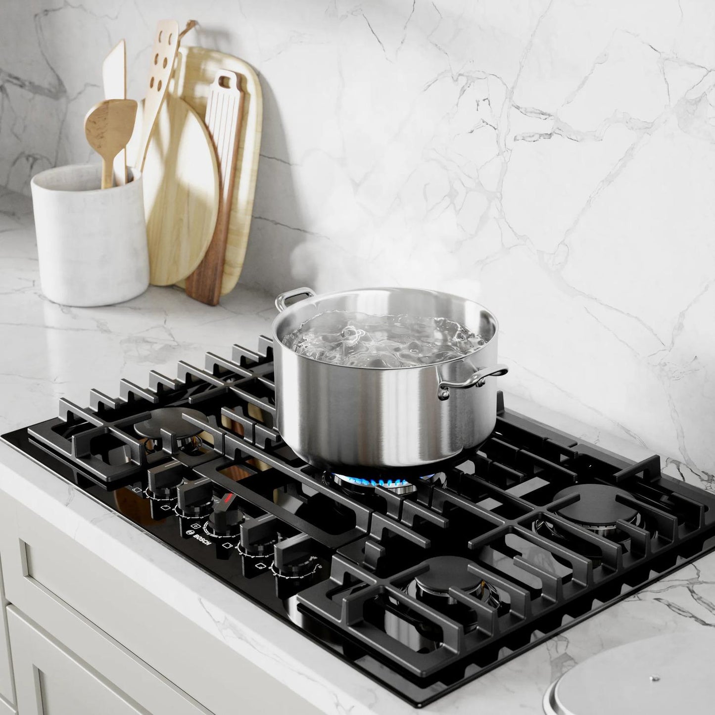 BOSCH NGM8049UC Bosch 800 Series Gas Cooktop 30"" Black Ngm8049uc