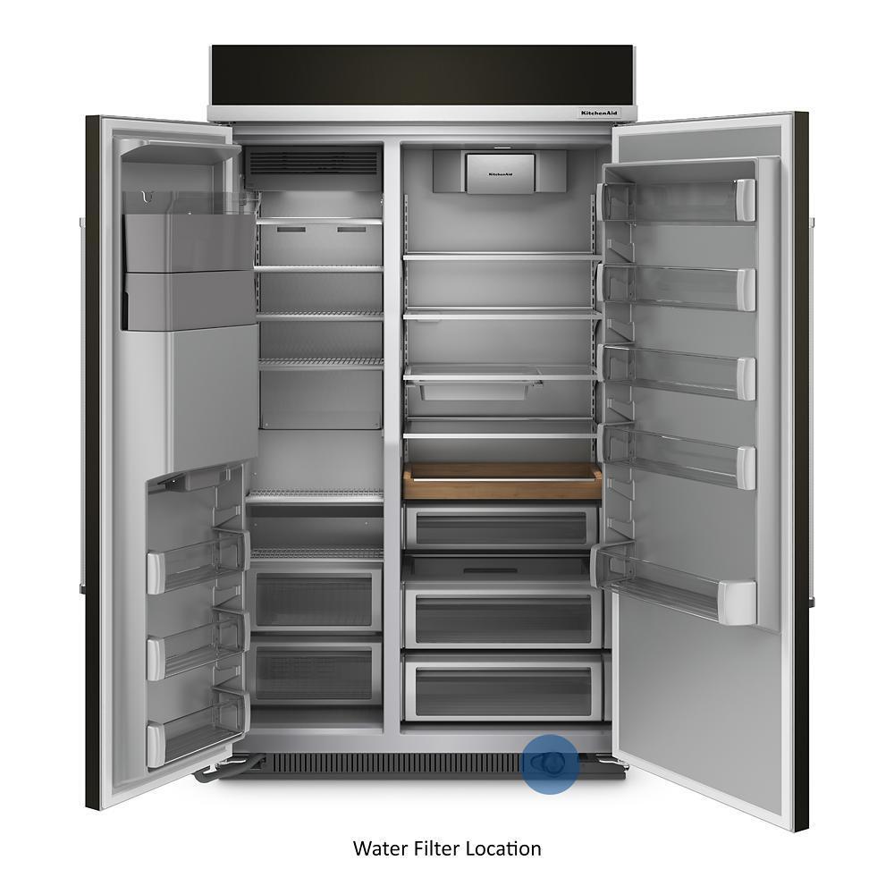 KITCHENAID KBSD708MBS 29.4 Cu. Ft. 48"" Built-in Side-by-side Refrigerator With Ice and WA...