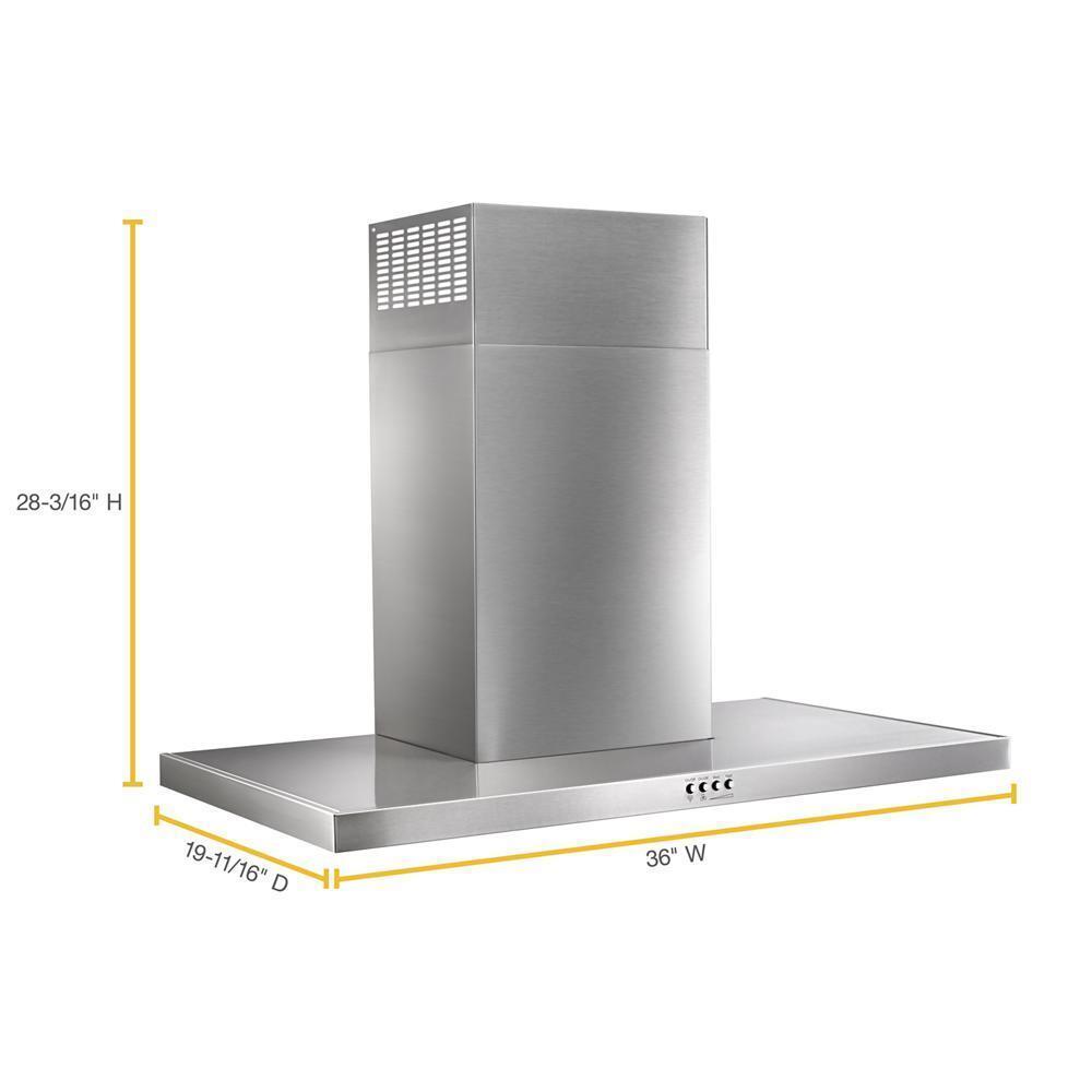 WHIRLPOOL WVW57UC6FS Whirlpool 36"" Stainless Steel Wall Mount Flat Range Hood