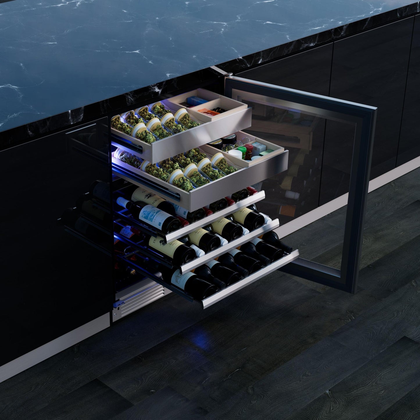 XO APPLIANCE XOU24WWGOL XO Appliance Wine and Weed 24"" Overlay Frame Glass Lh