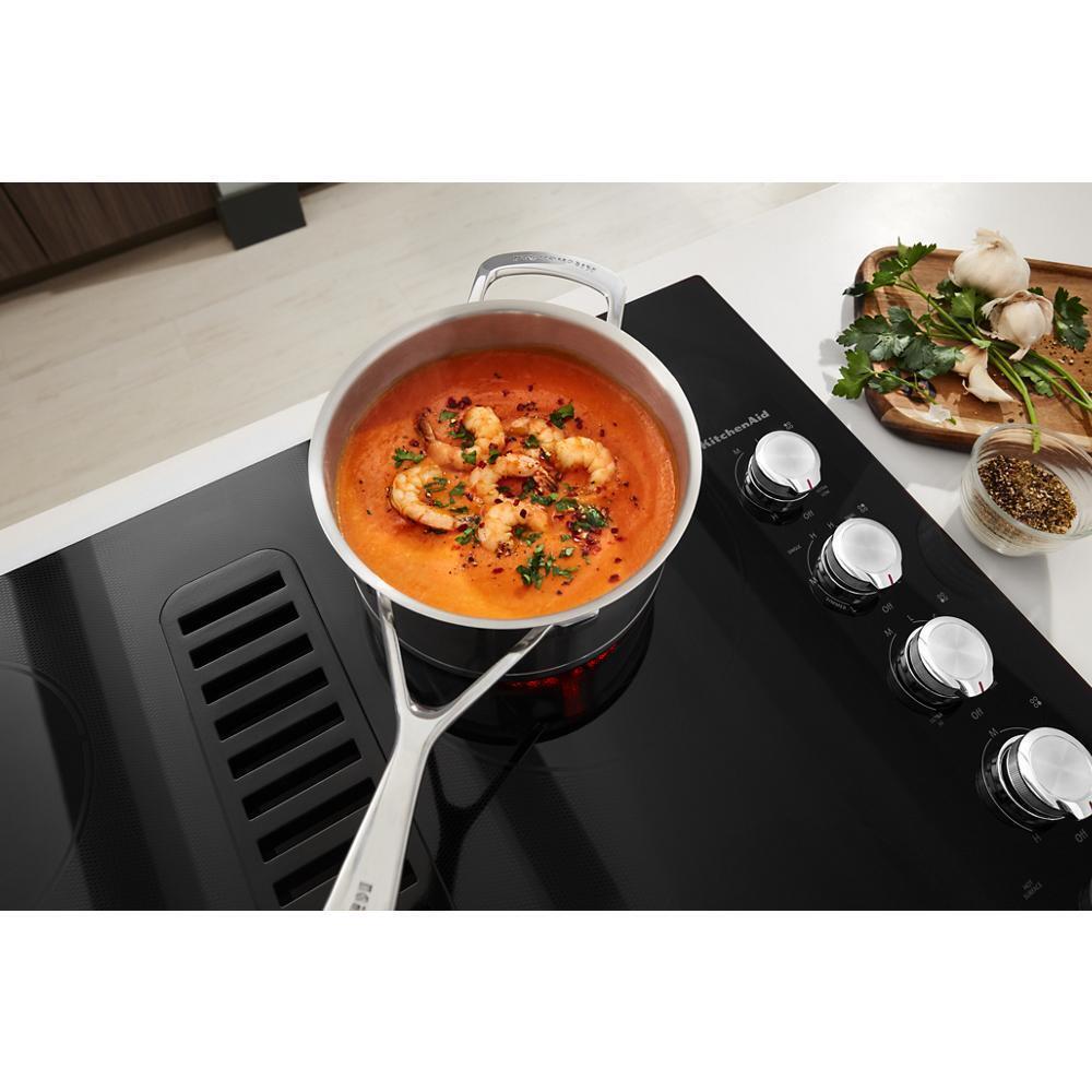 KITCHENAID KCED600GBL KitchenAid 30"" Electric Downdraft Cooktop With 4 Elements - Black