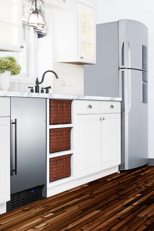 SUMMIT FF1843BSS 18"" Wide Built-in Undercounter All-refrigerator With A Stainless ST...