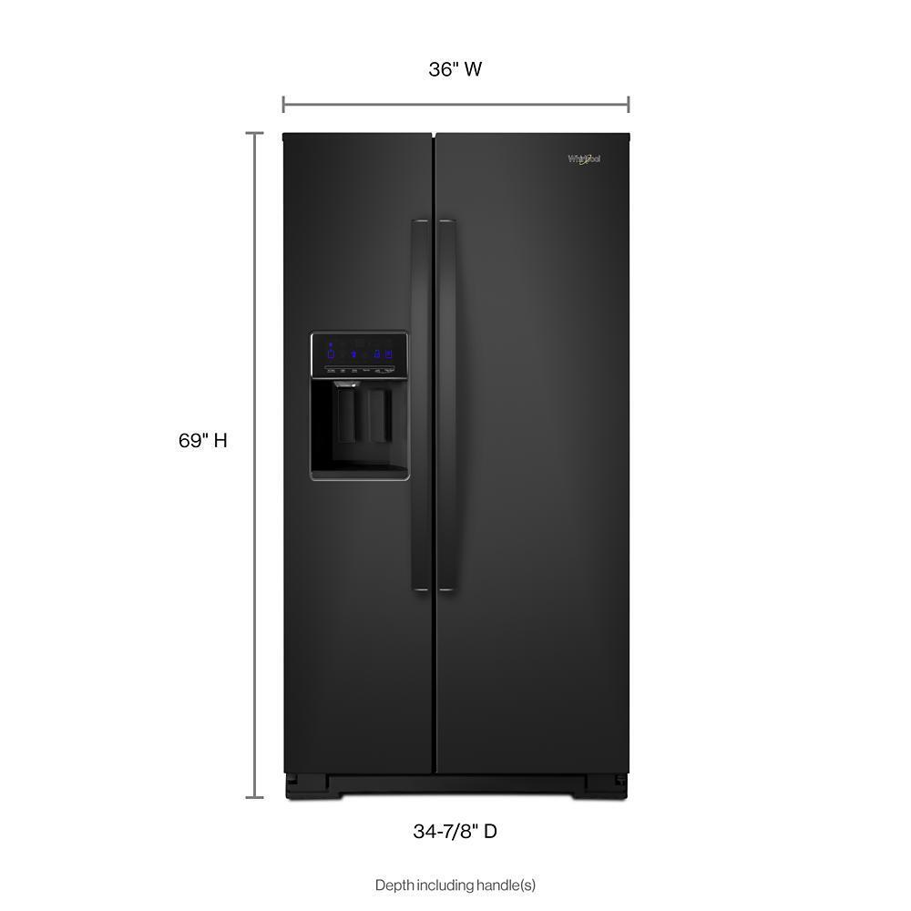 WHIRLPOOL WRS588FIHB Whirlpool 36-inch Wide Side-by-side Refrigerator - 28 Cu. Ft. - ...