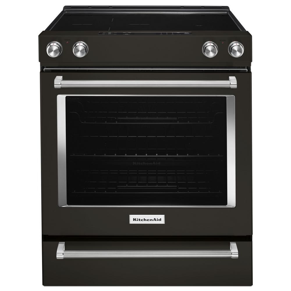 KITCHENAID KSEG700EBS Kitchenaid 30-inch 5-element Electric Slide-in Convection Range ...