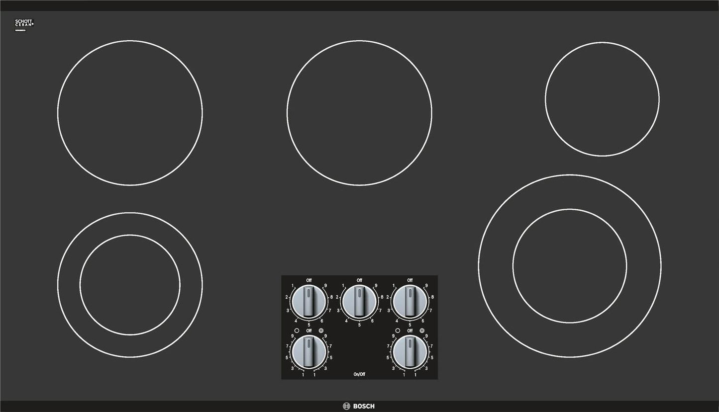 BOSCH NEM5666UC Bosch 36"" Electric Cooktop 500 Series - Black Frameless