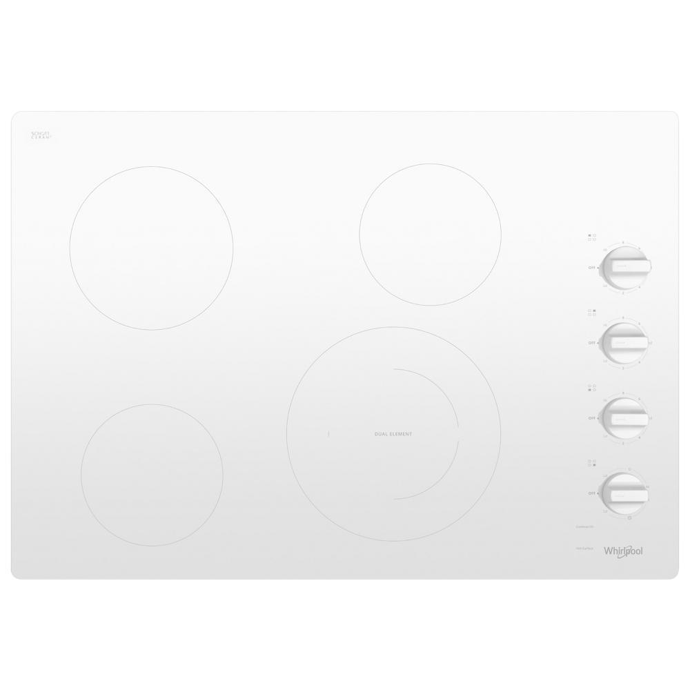 WHIRLPOOL WCE55US0HW 30-inch Electric Ceramic Glass Cooktop With Dual Radiant Element