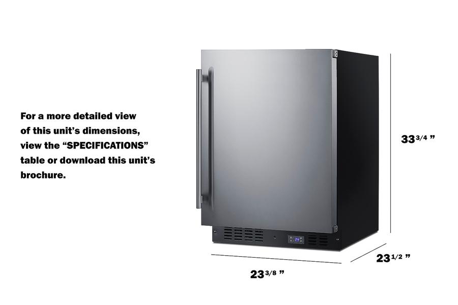 SUMMIT SCFF53BSS Frost-free Built-in Undercounter All-freezer for Residential or COM...