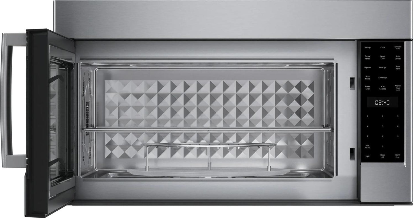 BOSCH HMV8054U 800 Series Over-the-range Microwave 30"" Left Sideopening Door, STAI...