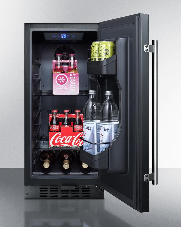 SUMMIT FF1532B 15"" Wide All-refrigerator for Built-in or Freestanding Use, With DI...