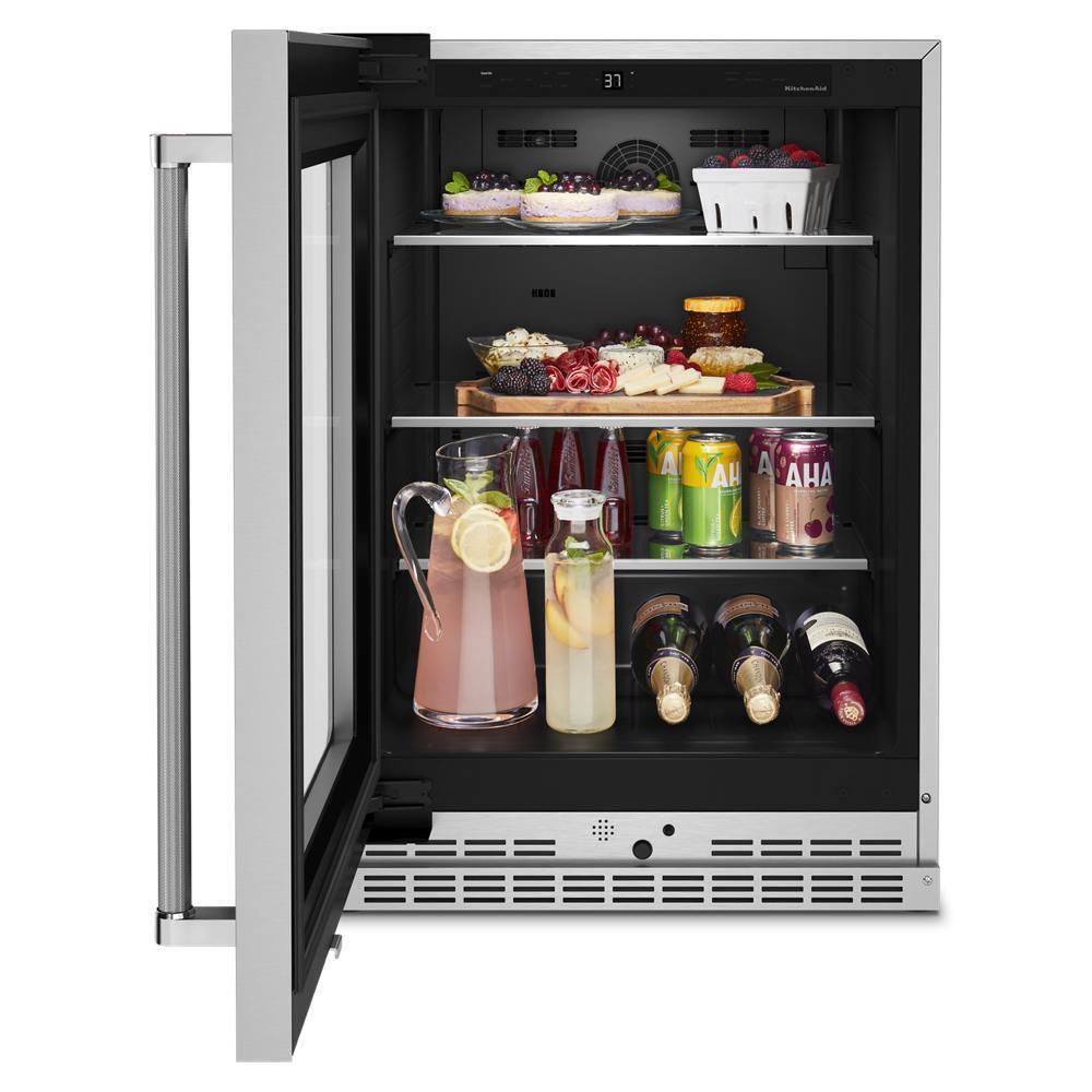 KITCHENAID KURL314KSS 24"" Undercounter Refrigerator With Glass Door and Shelves With META...