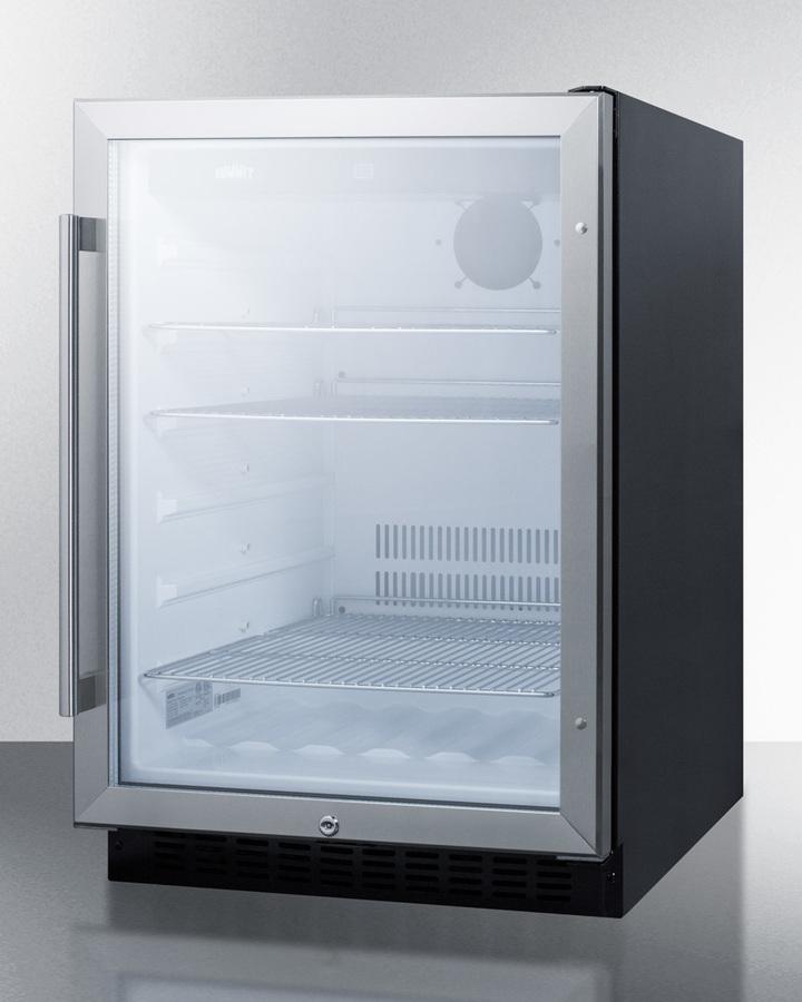 SUMMIT SCR2464 Built-in Undercounter Glass Door Beverage Refrigerator With DIGITAL...