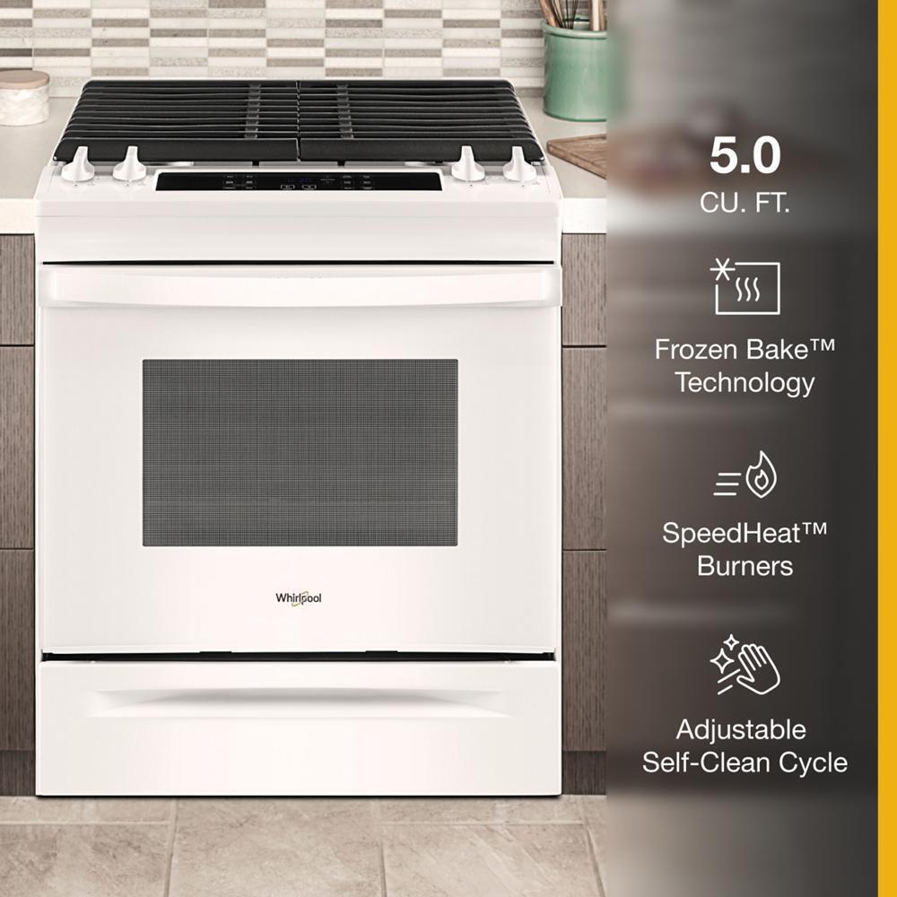 WHIRLPOOL WEG515S0LW 5.0 Cu. Ft. Whirlpool Gas Range With Frozen Bake Technology