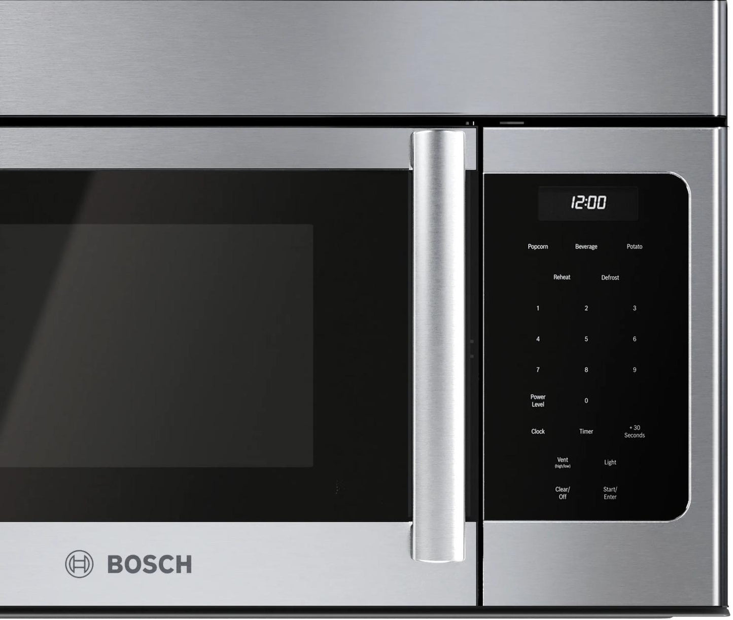 BOSCH HMV3054U 300 Series Over-the-range Microwave 30"" Left Sideopening Door, STAI...