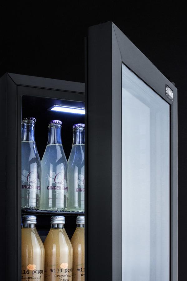 SUMMIT SCR114L Compact Commercial Beverage Center With Glass Door, Lock, and BLACK...