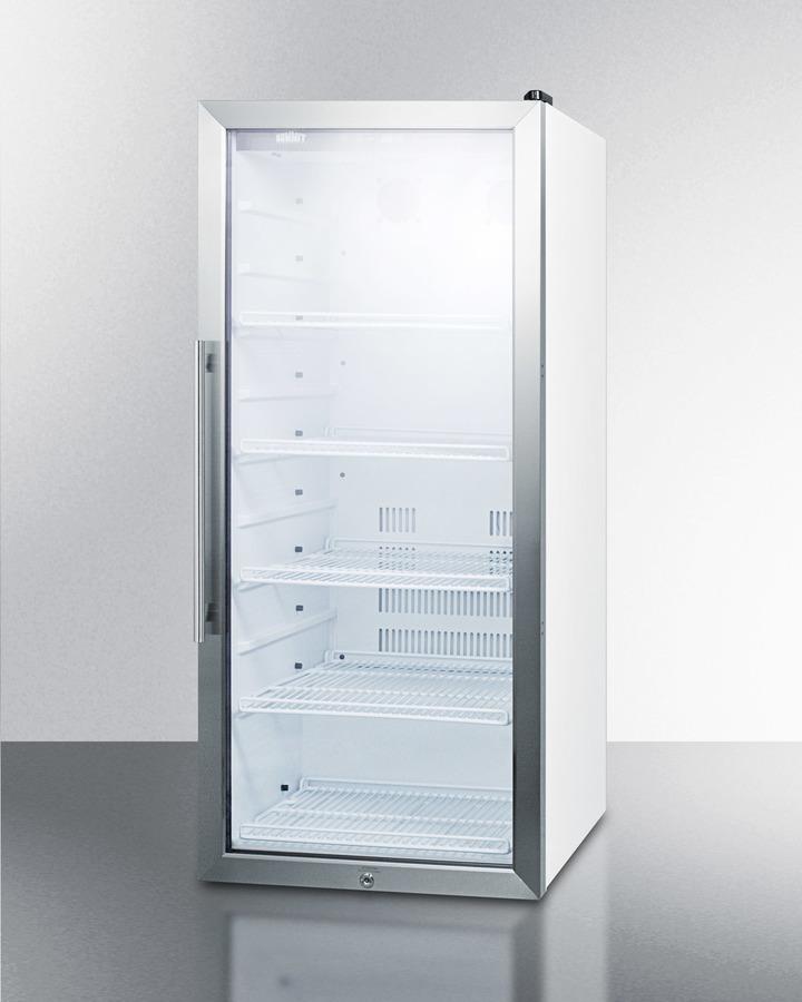 SUMMIT SCR1006 9 CU.FT. Commercial Glass Door Beverage Merchandiser With Digital C...