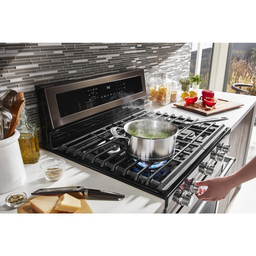 KITCHENAID KFGG500EBS Kitchenaid 30-inch 5-burner Gas Convection Range - Black Stainless