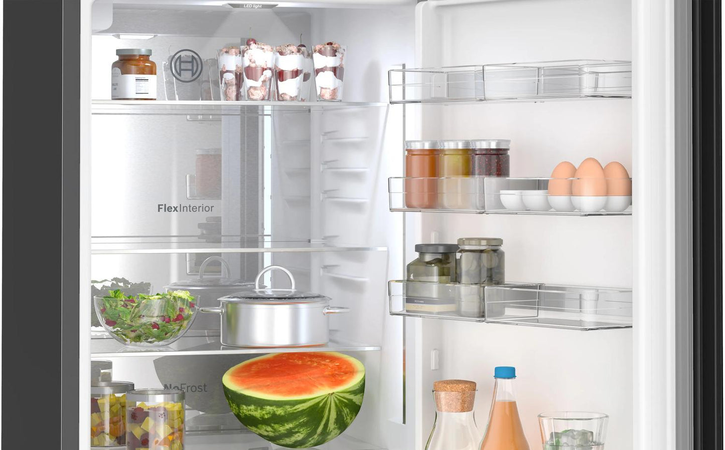 BOSCH B24CB80ESB 800 Series Free-standing Fridge-freezer With Freezer At Bottom, GLA...