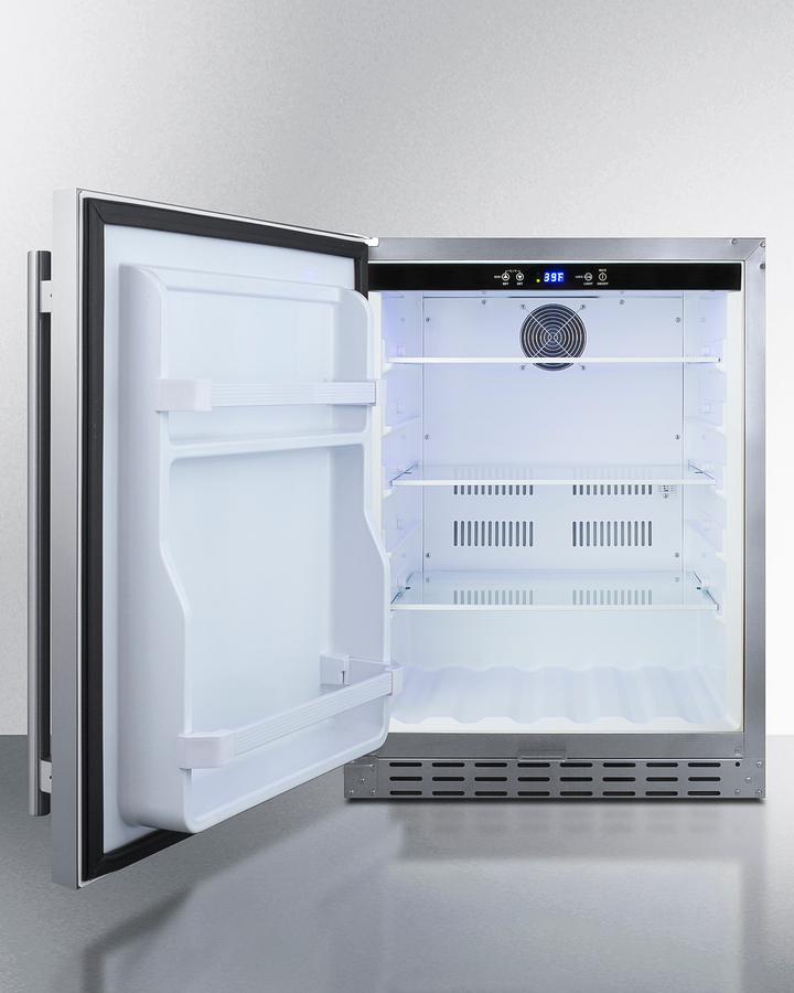 SUMMIT AL55OSCSSLHD Summit 24"" Built-in Outdoor Refrigerator, Ada Compliant