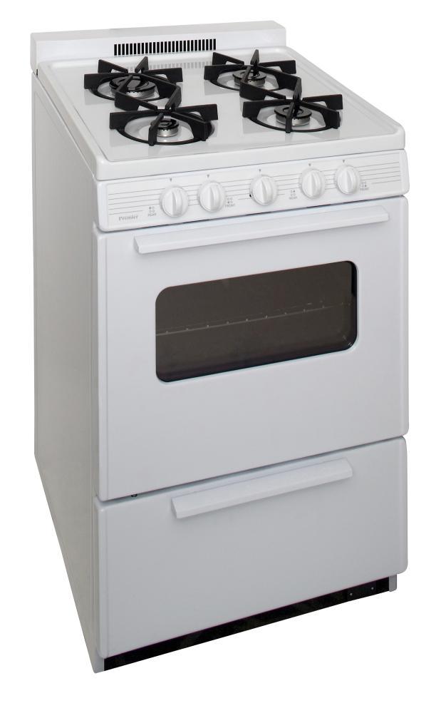 PREMIER BJK5X0OP 24 In. Freestanding Battery-generated Spark Ignition Gas Range In W...
