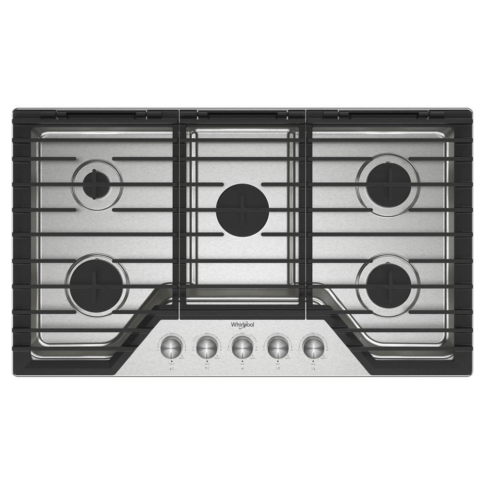 WHIRLPOOL WCGK7036PS Whirlpool 36-inch Gas Cooktop With Fifth Burner