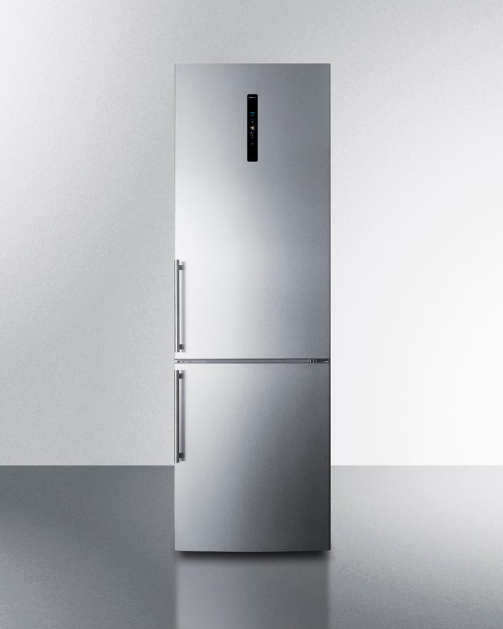 SUMMIT FFBF249SS2IM Summit 24"" Wide Bottom Freezer Refrigerator With Icemaker
