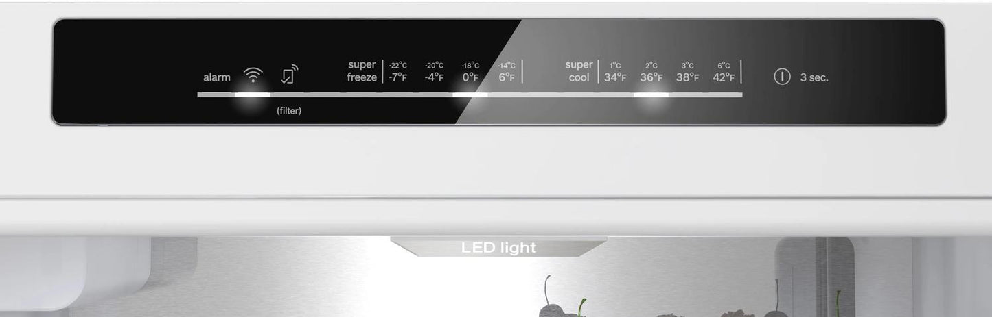 BOSCH B24CB80ESB 800 Series Free-standing Fridge-freezer With Freezer At Bottom, GLA...
