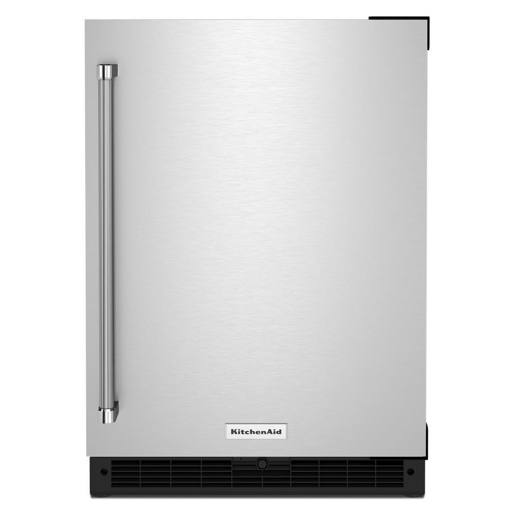 KITCHENAID KURR114KSB 24"" Undercounter Refrigerator With Stainless Steel Door - Black CAB...