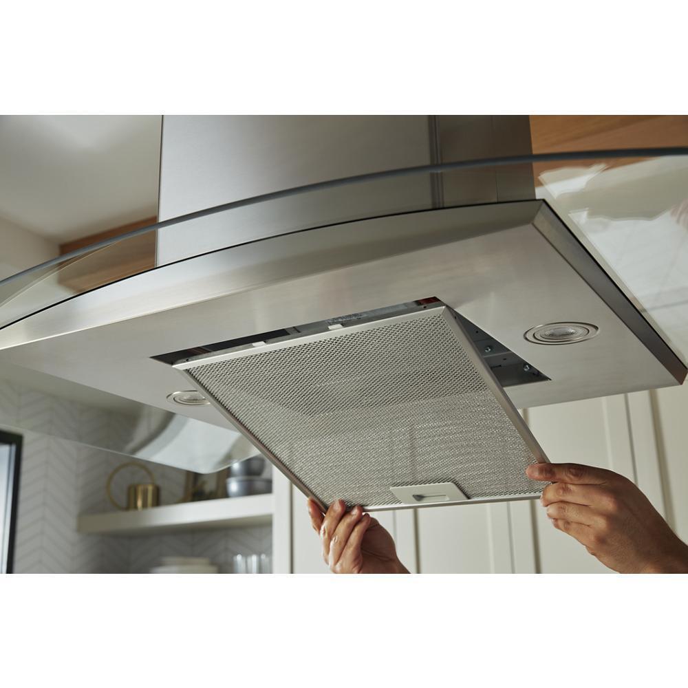 WHIRLPOOL WVI51UC0LS Whirlpool 30"" Curved Glass Island Mount Range Hood
