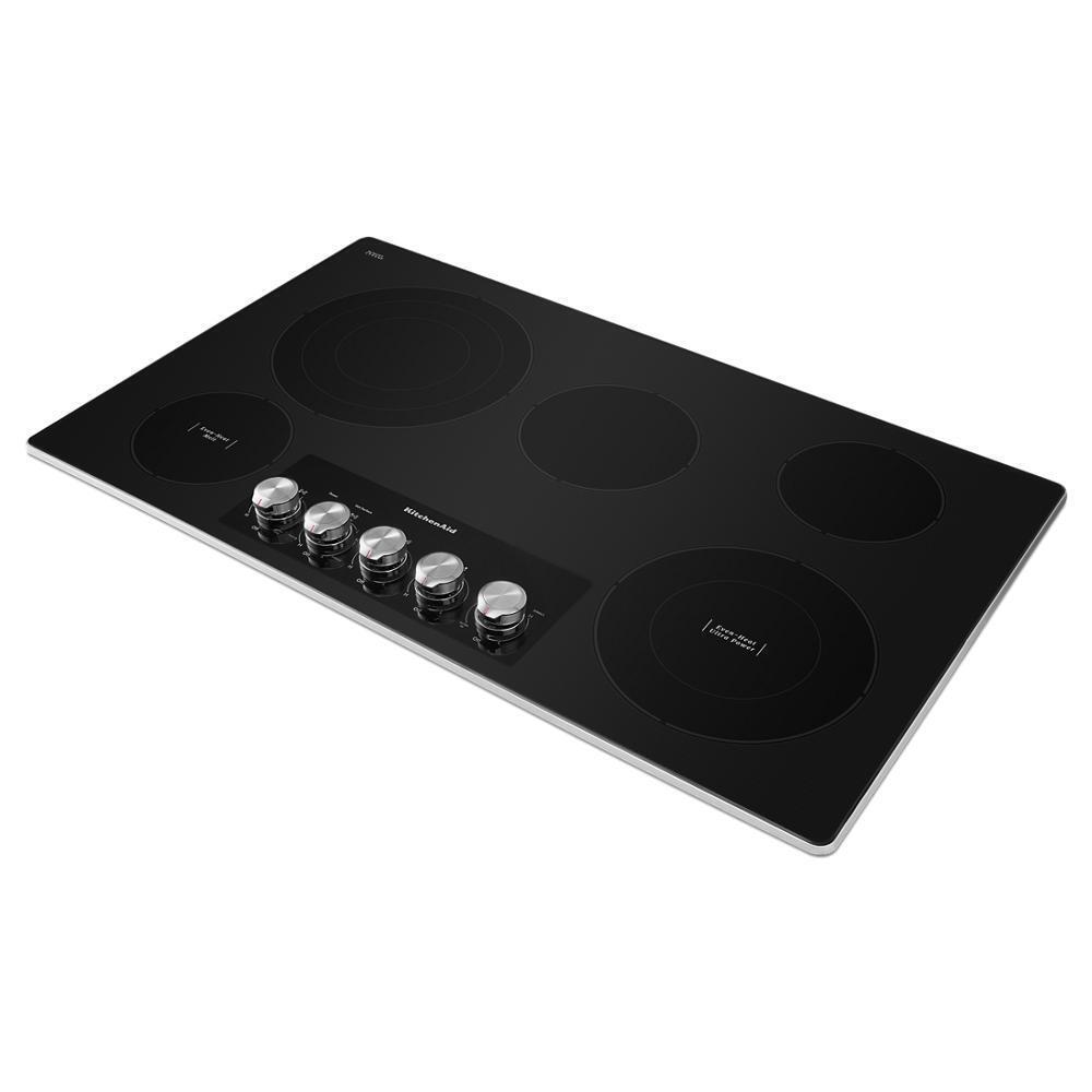 KITCHENAID KCES556HSS 36"" Electric Cooktop With 5 Elements and Knob Controls - Stainless ...