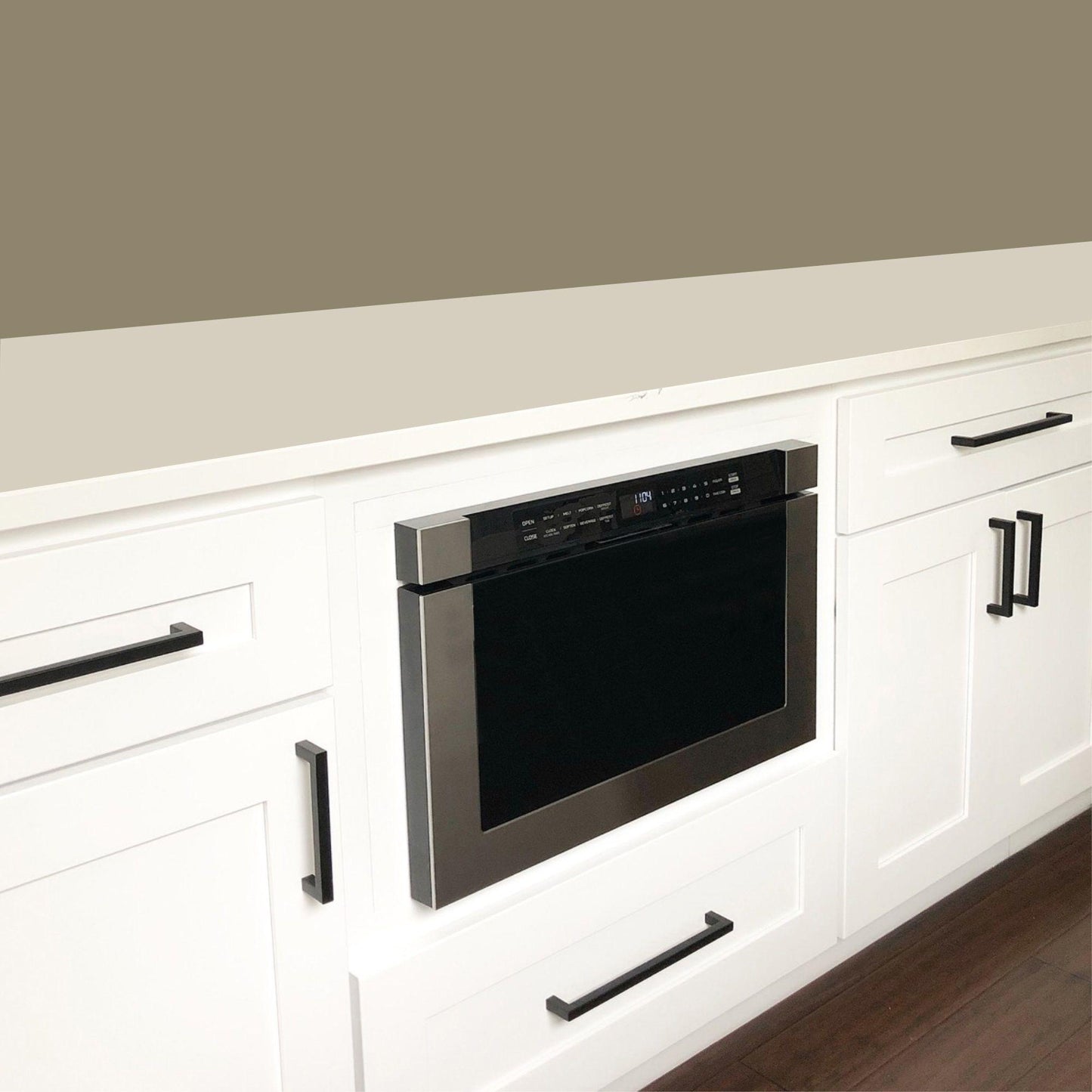 XO APPLIANCE XOMWD24S XO Appliance 24"" Built-in Microwave Drawer - Black Glass & Stainless