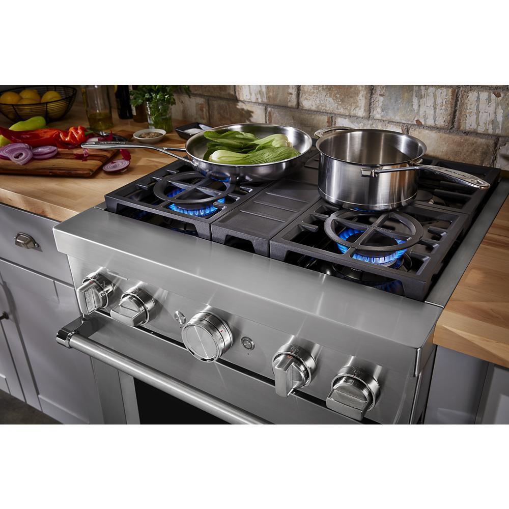 KITCHENAID KFDC500JSS Kitchenaid 30'' Smart Commercial-style Dual Fuel Range With 4 BU...