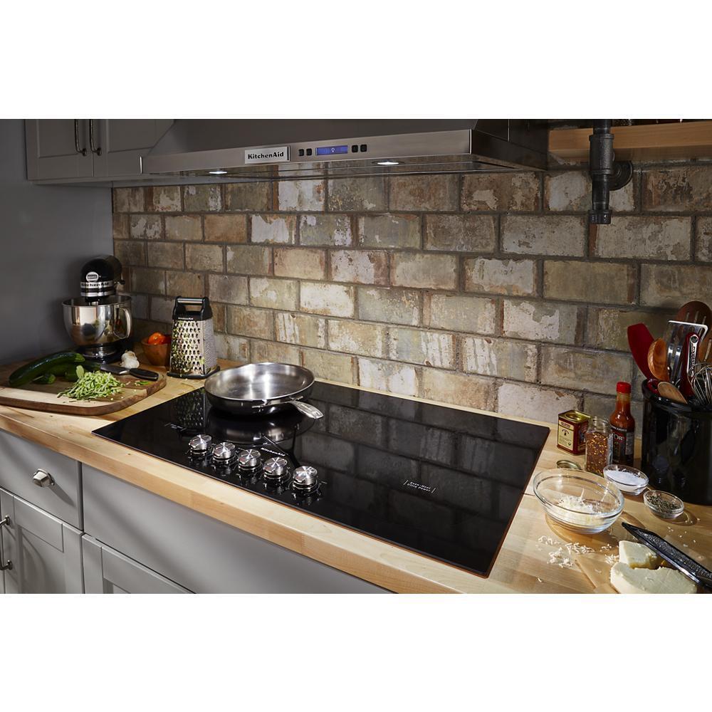 KITCHENAID KCES556HBL 36"" Electric Cooktop With 5 Elements and Knob Controls - Black