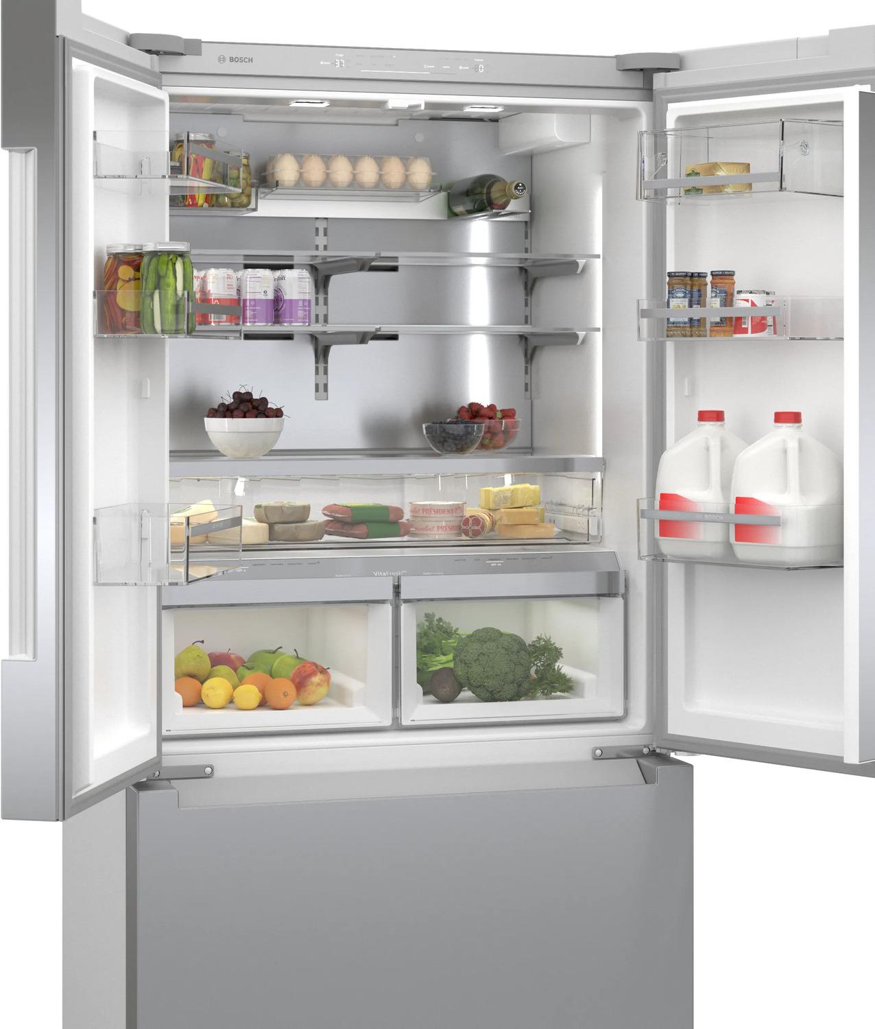BOSCH B36CT81ENS 800 Series French Door Bottom Mount Refrigerator 36"" Easy Clean STA...
