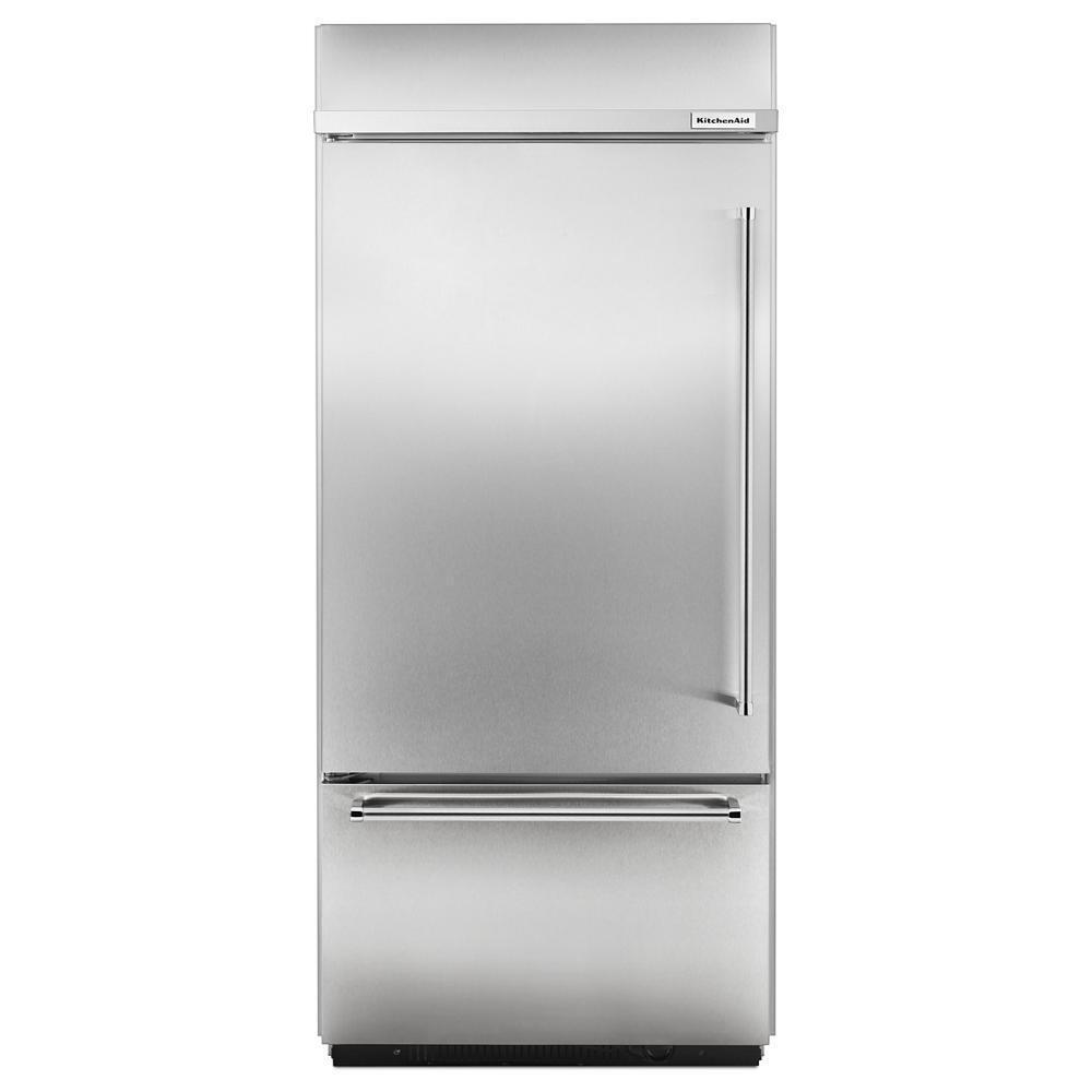 KITCHENAID KBBL306ESS 20.9 Cu. Ft. 36"" Width Built-in Stainless Bottom Mount REFRIGERATOR...