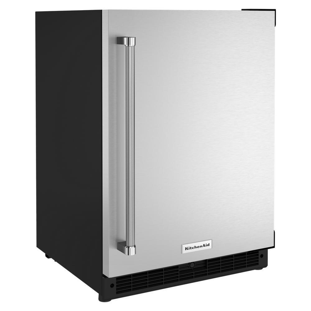 KITCHENAID KURR114KSB 24"" Undercounter Refrigerator With Stainless Steel Door - Black CAB...