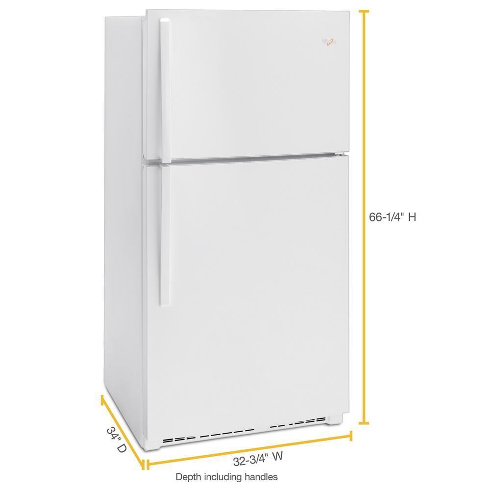 WHIRLPOOL WRT511SZDW White Whirlpool 33"" Wide Top-freezer Refrigerator With LED INTER...
